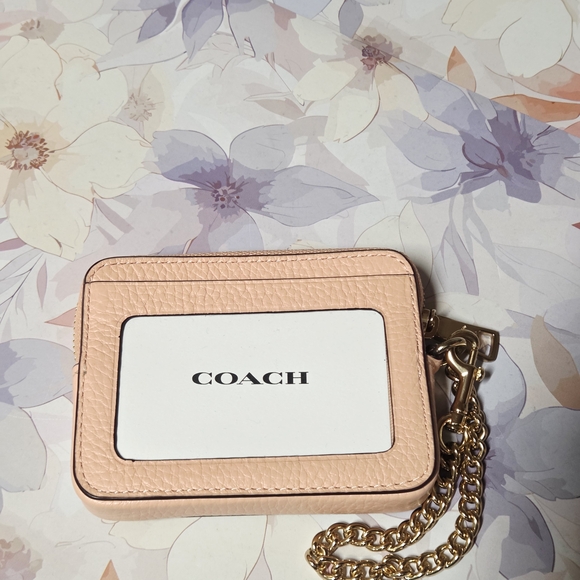 Coach Blush Pink Leather Card Holder Wallet - Picture 2 of 4